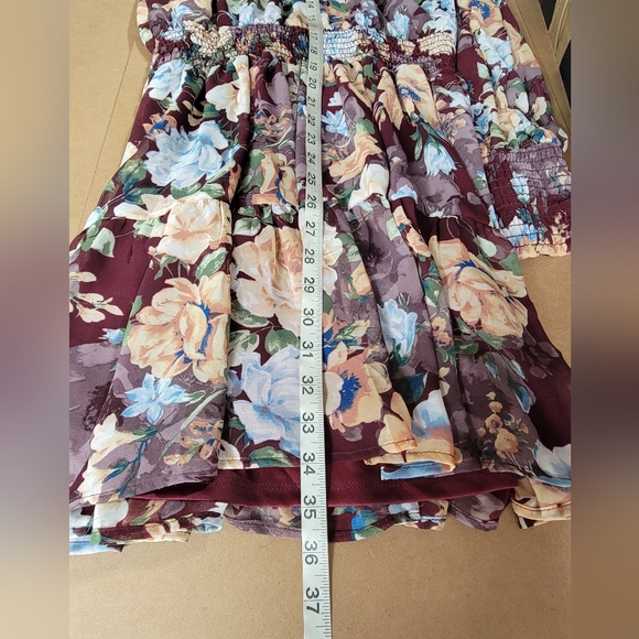 HALOGEN Floral long Sleeves Lined Multi Color Dress Size- Small - Picture 6 of 8